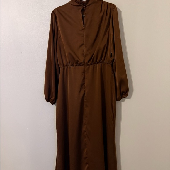 BTFBM Womens Mock Neck Satin Dress Summer Fall 2025 Long Sleeve. New no tag - Picture 5 of 5